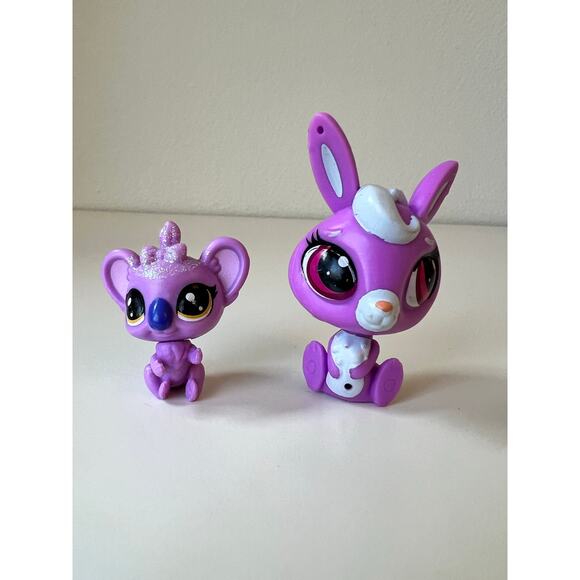 Littlest Pet Shop Blythe Purple Motorcycle Scooter Sidecar Hasbro 2010 w| 2 Pets - Picture 9 of 12